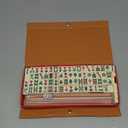 Mini Mahjong Set, 4 Blank Tiles Support More Gameplay, Mahjong Sets with Carrying Travel Case,Mahjong Tile Game,2 Dice 4 Racks (NO Jokers)