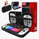Orzly Carry Case Compatible with Nintendo Switch and New Switch OLED Console -Protective Hard Portable Travel Carry Case Shell Pouch with Pockets for Accessories and Games