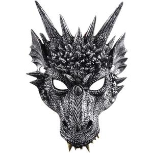 Himine Cosplay Mask Dragon's Head Mask for Festival Party Halloween (Gray)