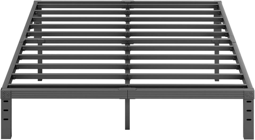 12 Inch High Metal Queen Bed Frame, Platform Bed Frame Queen Size No Box Spring Needed, Easy Assembly, Noise Free, Sturdy, Black