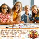 Dunzoom 48 Pcs Thanksgiving Turkey Craft Kits with 12 Watercolor Pens Color Your Own Paper DIY Crafts Thankful Turkey Decoration for Thanksgiving Fall Home Classroom School Party Supplies