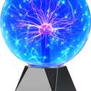 Theefun Blue Plasma Ball: 8 Inch Huge Plasma Globe Birthday Gifts Touch & Sound Sensitive Plasma Ball Lamp Electric Ball Lightning Novelty Light for Parties, Home, Prop, Room Decoration
