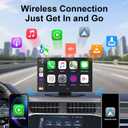 9" Wireless CarPlay & Android Auto Screen with Backup & Dash Cam | Portable CarPlay Screen with Android Auto, GPS Navigation, Backup Camera, BT 5.0, FM, Voice & Mirror Link for Any Car