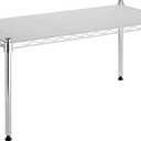 Whitmor 1 Tier Supreme Stacking Shelving Unit, Wire Metal Home Storage Organizer, 30" L x 14" W x 15" H, Chrome w/Liner, 1-TIER,30"L x 14"W x 15"H,Sliver w/Liner