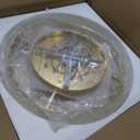 12 - Light Flush Mount Crystal Chandelier for Living Room Dining Room Entryway Hallway Bedroom Foyer Gold Finish, Size: 24"