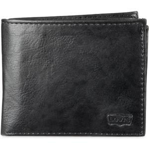 Levi's Men's RFID Extra Capacity Slim Bifold Wallet with Multiple Card Slots (Charcoal Black 2)
