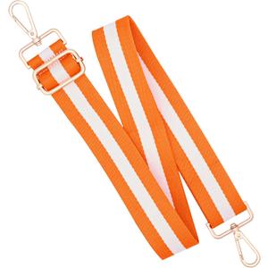 Woven Stripe Purse Straps,Replacement Crossbody Wide Shoulder Adjustable Strap for Bag Handbags (White and Orange)