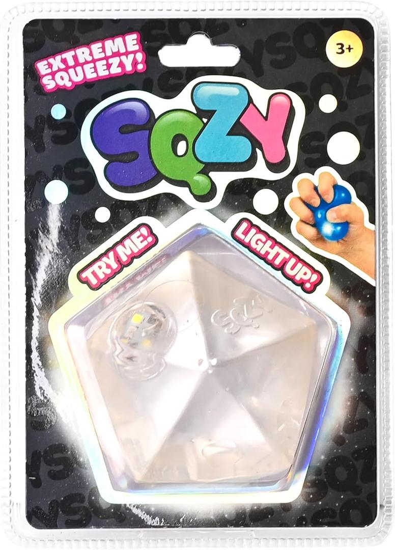 SQZY Light Up Squishy Gel Gems Fidget Toy Solid Gel Stress Relief Toy for Kids & Adults, Sensory Play, Multiple Shapes (Decahedron)  (3 Pack)