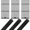 Hisencn Replacement Parts for Char-Griller 5050, 3001, 5650, 3008, 3030, 4000, Porcelain Steel Heat Plate and Cooking Grates for Chargriller 3 Burner Gas Grill