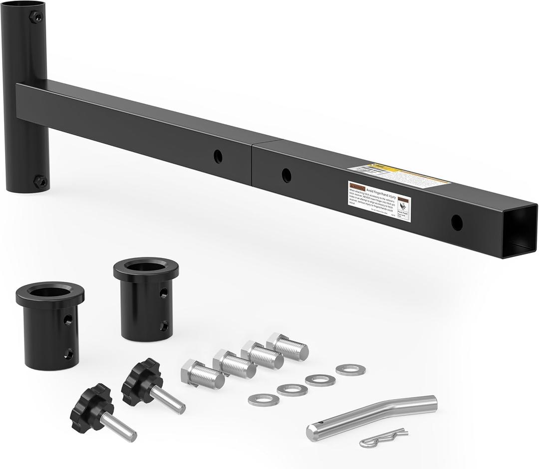 MaxxHaul 50102 Hitch Mount Umbrella Holder - Fits 2" Class III & IV Receivers - Heavy Duty Steel Holder for 1-3/8" to 2" Diameter Patio Umbrella Shafts - Ideal for Tailgating, Camping, and Fishing