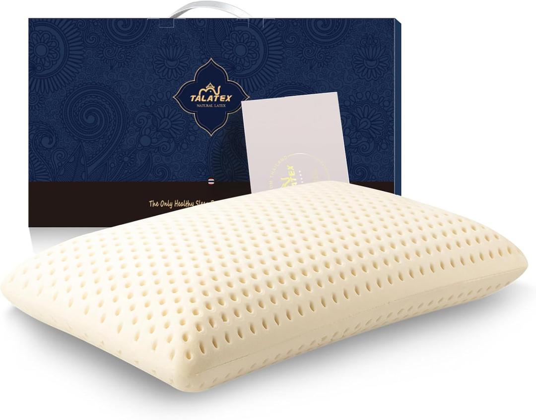 Talatex Talalay 100% Natural Premium Latex Pillow, Purefusion Talalay Latex Helps Relieve Pressure, No Memory Foam Chemicals, Perfect Package Best Gift with Removable Tencel Cover (Standard23.4"15.7"5.5", Firm)
