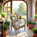 Outdoor Chair Cushions with High Back Waterproof Wicker Rocking Chair Cushion Black Tufted Thick Patio Chair Seat Pads for Indoor Outdoor Furniture,41.7 * 20.8 * 3.5"