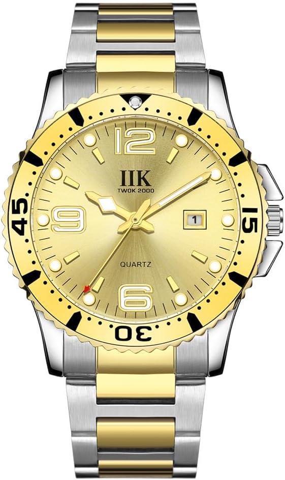 Men Watch Luminous Waterproof Classic Quartz Watch (two-tone-gold)