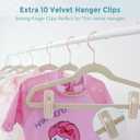 Tonswachic Baby Velvet Hangers 30 Pack - 11 Inch Premium Felt Non Slip Kids Hanger for Infant & Toddler Clothes - 0.2" Slim Space-Saving Baby Felt Hangers for Children's Closet with 10 Clips - Beige