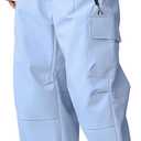 Oymyakon Women's Baggy Snow Pants Waterproof Insulated Ski Pants Loose Warm Snowboard Ski Bibs Pants (Large, Lightblue)