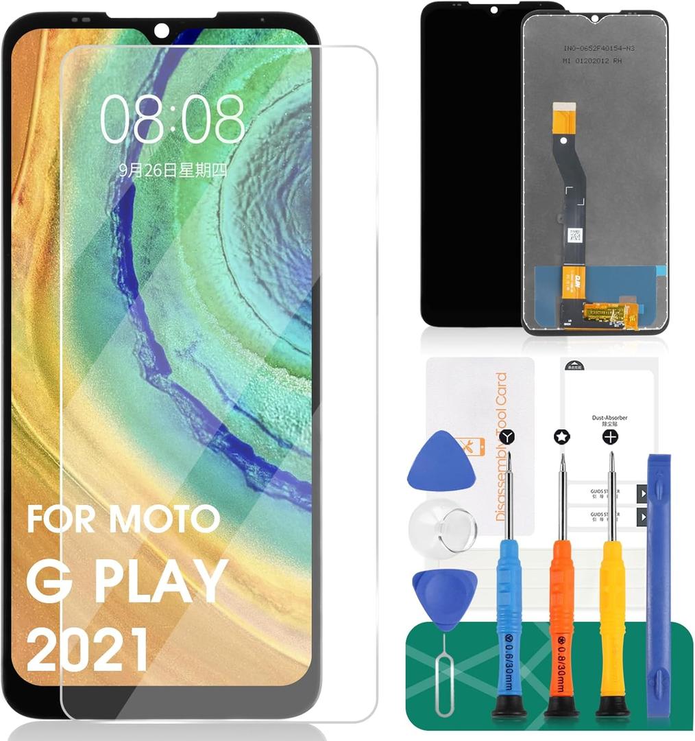 Screen Replacement for Motorola Moto G Play 2021 XT2093 XT2093-3 XT2093-6 XT2093-7 XT2093DL 6.5 LCD Display Touch Digitizer Assembly Glass Repair(Black)