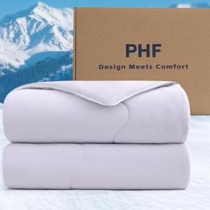 PHF Cooling Comforter Queen Size, EcoCosy Breathable Cooling Blanket for Hot Sleepers, Soft Lightweight Q-Max>0.52 Summer Silky Comforter for Night Sweats to Keep Cool, 90"x90", Lavender Blue