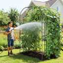 Aohanoi Garden Arch Trellis for Climbing Plants,7.22 FT Tall Large Arbour Archway for Rose Vine Cucumber Vegetables,Wide Garden Arch for Lawn,Party,Ceremony Wedding Decoration, 62''L x 45''W x 86''H