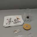 Hushee 3 Pcs Employee Appreciation Bee Theme Gifts for Women Makeup Bag and Glass Cup with Lid Straw Keychain Thank You Gifts for Back to School Housekeeping Week Staff Volunteer