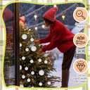 12 Pcs White Christmas Ball Ornaments Boho Decoration Farmhouse Jute Rope Hanging Balls Burlap Burlap Neutral Rustic Ornaments for Xmas Tree Wreath Garland Holiday Fireplace Decoration