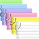 Index Cards 3x5 Inches, 300 PCS, Colored Flash Cards With Ring, Punched Lined Study Card Ruled Flashcards Notecards, Ruled Front And Blank Back, Note Card for School, College And Home (Multicolor-6Pack)