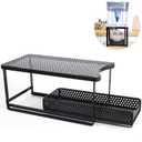 Belxyt Water Dispenser Stand for Countertop-Metal Black Water Filter Stand 14.5"x7.7"x6.9",with Drawers Suitable,Compatible with Brita Water Pitcher and Zerowater Pitcher
