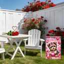 3 x Nuxovilar Valentines Puppy Heart Garden Flag 12x18 Polyester