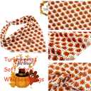 4 x Elegant little tail Thanksgiving Dog Bandana, 1Pack Holiday Dog Scarf Turkey Dog Bandana Winter Adjustable Dog Scarf Handkerchief Boy Girl Dog Bibs Scarf for Square Dog Kerchief for Small Large Dogs