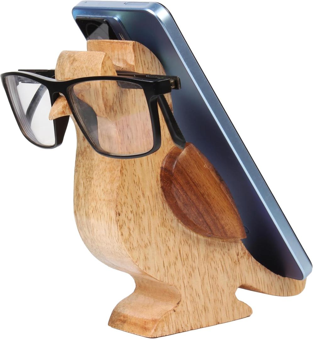Thanksgiving Gifts Wooden Bird Spectacle Eyeglasses Holder Stand With Mobile Display Stand | Mango Wood Eyewear Sunglasses Holder Display Stand 6 Inch