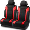 Rubbermaid Leather Car Seat Cover  Universal Front Seat Cover, Airbag Compatible, Easy to Install, Water-Resistant and Durable Automotive Seat Cover for Cars, Trucks, SUVs, Vans  Red
