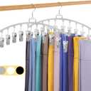 2 Pack Legging Organizer for Closet 360° Swivel, Metal Gym Clothes Organizer w/20 Clips Holds 20 Leggings, Hangers Space Saving, Closet Organizers and Storage, Room Organization Essentials, Grey