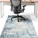 Office Chair Mat for Hardwood Tile Floor, 36"x48"Anti-Slip Under Desk Carpet Protector for Rolling Computer Chair Mat, Machine Washable Office Area Carpet (Chenille,Grey)