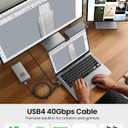 Fitee USB4 Cable for Thunderbolt 4 Cable [2 Pack 5FT], 40Gbps Data Sync, 8K/6K60Hz, 4K144Hz, PD3.1 240W Charging, USB C Thunderbolt Cable for Mac mini, MacBook Pro, PSSD, Display, Docking, Monitor