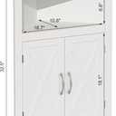 ChooChoo Corner Storage Cabinet, Small Corner Cabinet with Barn Door Design and Adjustable Shelf, Home Space Saver for Living Room, Bathroom, Kitchen, White