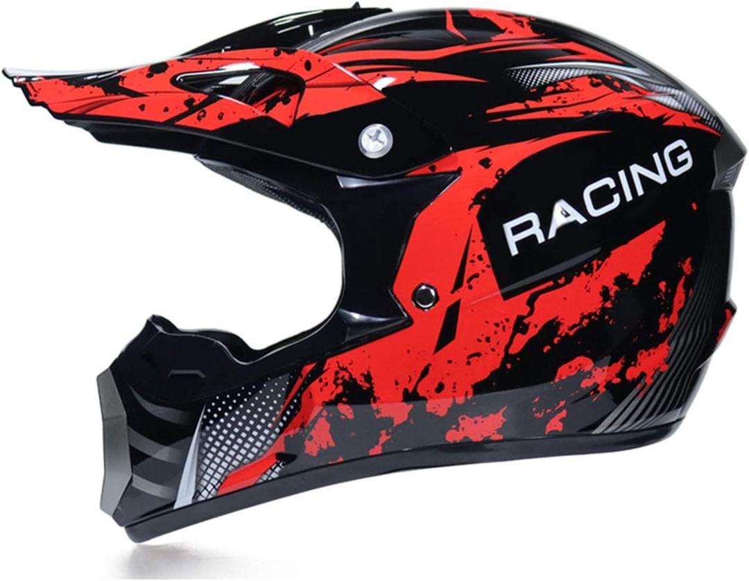 Motocross Helmet Full Face MTB Helmet Motorbike Crash Helmet Full Face MTB Helmet DOT Approved for Kids Motocross Helmet Children Quad Bike ATV Go Karting Helmet (Small)