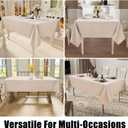 Smiry Rectangle Table Cloth Linen Textured, Waterproof Spillproof Anti-Wrinkle Burlap Tablecloth, Washable Decorative Fabric Table Cover for Dining, Party, Banquet, 52 x 70 Inch, Linen
