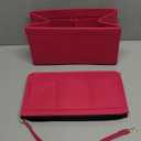 Purse Organizer Insert with Zipper Felt Bag Organizer for Tote Purse Bag Rose Large