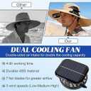 2-in-1 Hands-Free Hat Fan with Detachable Neck Fan, UPF 50+ Sun Hat, 3-Speed Adjustable, 2600mAh Rechargeable,for Outdoor (Beige)