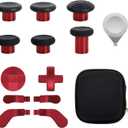 13 in 1 Metal Thumbsticks for Xbox One Elite Series 2, Elite Series 2 Controller Accessory Parts, Gaming Accessory Replacement, Metal Mod 6 Swap Joystick, 4 Paddles, 2 D-Pads, 1 Tool (Plating Red)
