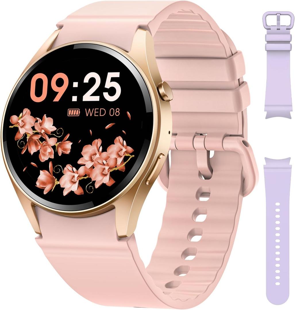 Smart Watches for Men/Women, 1.26" HD Smart Watch for Android Phones & iPhones (Make/Answer Calls), IP68 Fitness Watch for Women/Men with 110+ Sport Modes, Heart Rate Monitor, Sleep Tracker, Gift (Gold)