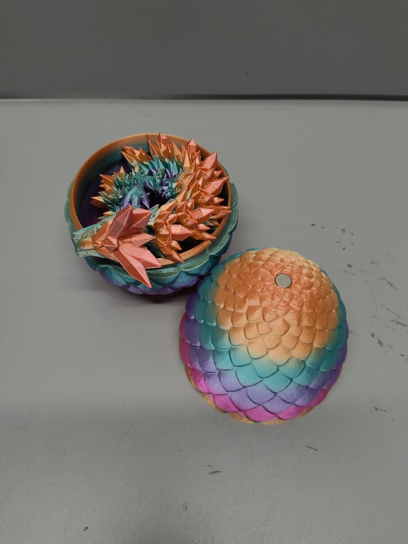 TEOXQPBJ 3D Printed Dragon Egg Easter Mysterious Dragon Toy Realistic Movable Dragon Figures Flexible Joints Home Decoration Desk Toy Candy Colours