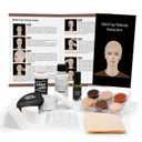 Bald Cap Halloween Makeup Kit for Men & Woman, Complete Bald Cap Costume Character Set , SFX Makeup Kit, Professional Realistic Bald Cap Kits for Halloween Cosplay Make Up, Dress Up, Stage, Theater