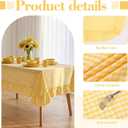 Moukeren 1 Piece Yellow Checkered Tablecloth with Ruffle Hem 60 x 90 Inches, Rectangle Farmhouse Table Cover for Kitchen, Wedding, Party, Indoor Outdoor Picnic and Daily Decor, Cotton Fabric, 9.5" x 9.5"
