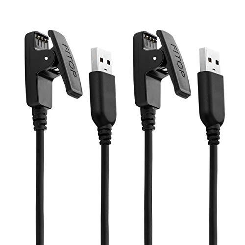 2Pack Charging Cable Compatible with Garmin Lily/Lily2/Approach S20/G10 Forerunner 235/35/64/230/630/645/645 Music/735XT/Vivomove HR Watch（120cm+120cm）