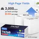 TN760 Toner 2 Pack Compatible Toner for Brother TN-730/TN-760 TN760 TN730 Work with Brother MFC-L2710DW MFC-L2750DW HL-L2395DW HL-L2370DW DCP-L2550DW HL-L2390DW Printer, TN-760/TN-730