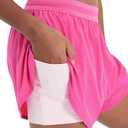 PATPAT Girls 2-in-1 Shorts, Ultra-Light Quick-Dry Active Shorts with Bamboo Viscose Liner for Kids Soccer Dance Biker Sports M