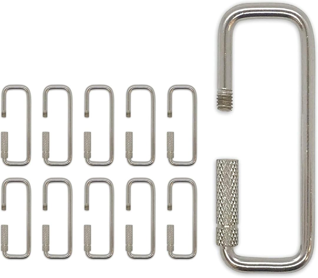 3 PCS Lucky Line 1.875'' Rectangular Key Ring with Turn Twist Sleeve Closure