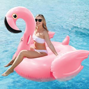 TURNMEON Giant Flamingo Pool Float, Inflatable Summer Beach Swimming Raft Lounge Ride-on Water Pool Floatie for Adults Kids Lake Beach Float Pool Party Toys, Flamingo/Unicorn (Large)