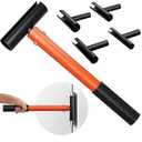 4-in-1 Door Hinge Adjustment Tool, Heavy Duty Steel Door Gap Adjustment Tool with Round Handle Rubber Grip, Hinges Gap Adjusting Wrench for Residential and Commercial Use (Thickened) (Orange)