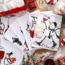 Hosuly 6 Pcs Christmas Snowman Wine Kitchen Towels Winter Decorative Hand Towels Xmas Snowman Dish Tea Kitchen Decor Christmas Cocktail Bar Decor for Home Wine Lover Gifts